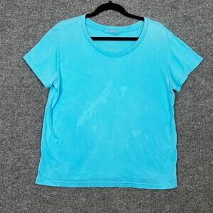 Fresh Produce Shirt Womens Medium Blue‎ Tshirt Distressed Short Sleeve Crewneck